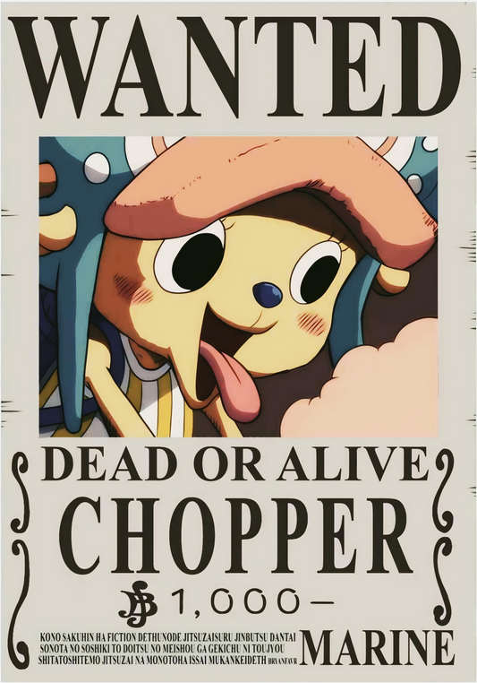 One Piece – Tony Tony Chopper “Wanted” Poster