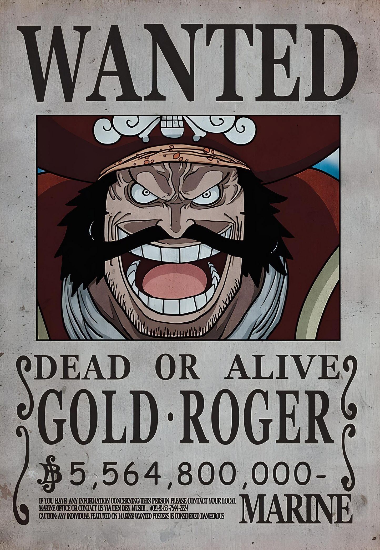 One Piece – Gol D. Roger “Wanted” Poster