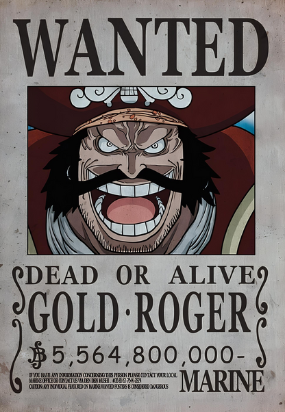 One Piece – Gol D. Roger “Wanted” Poster