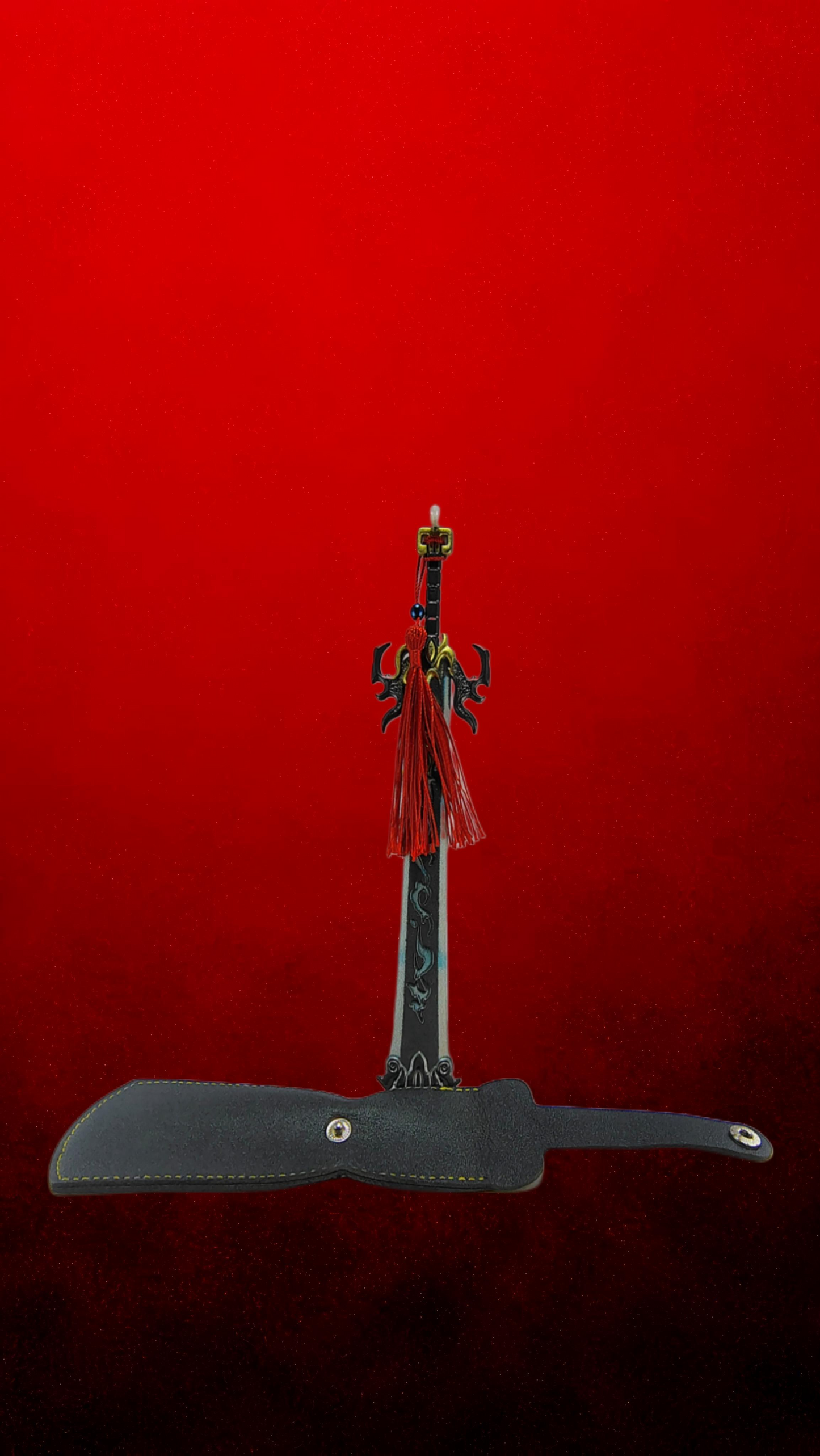 Scale Chinese Broadsword "Dao" Model With Leather Cover