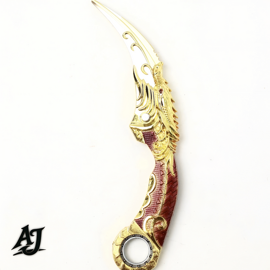 FULL GOLD DRAGON KARAMBIT