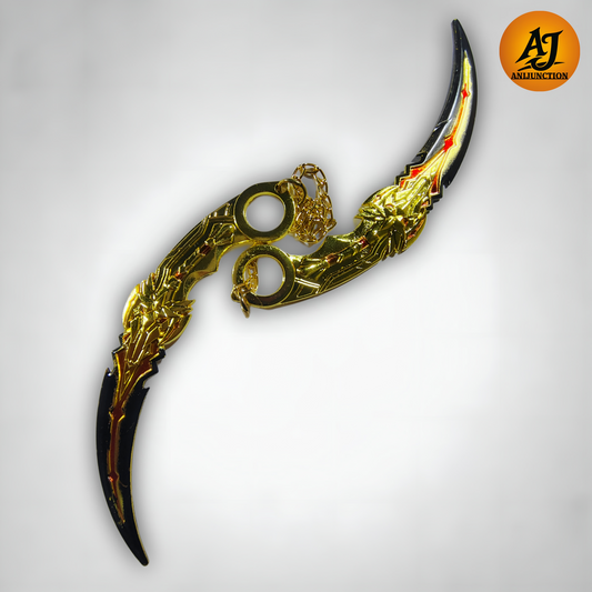 Gold-Black Double Chain Metal Kunai