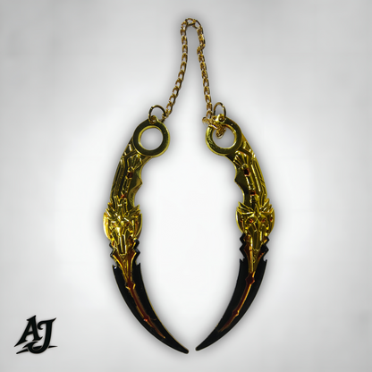 Gold-Black Double Chain Metal Kunai