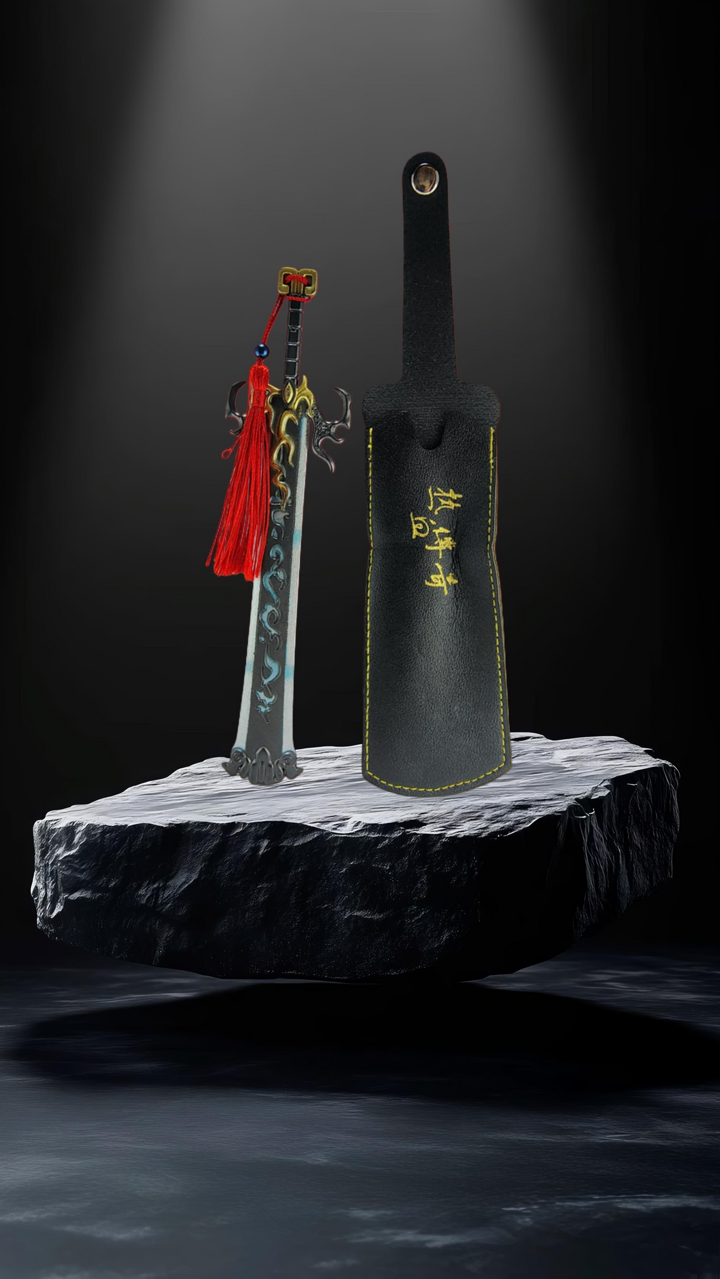 Scale Chinese Broadsword "Dao" Model With Leather Cover